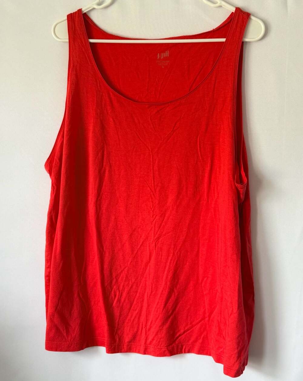J.Jill Easy A-Line Tank Top Red Pima Cotton Modal Blend Size XL